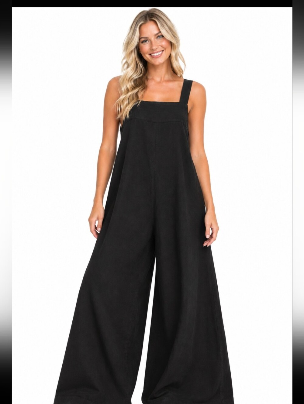 NWOT a new day Plus Black Wide-Leg Square-Neck Oversized Jumpsuit (Sz:3x)